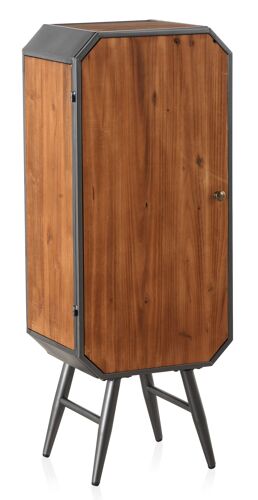 Armoire 1 Porte Bois Et Fer