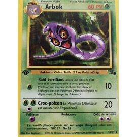 Carte pokemon Arbok 31/62 dition 1 set fossile wizards | Rakuten Carte pokemon Arbok 31/62 dition 1 set fossile wizards | Rakuten