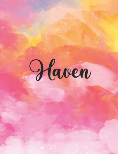 Haven: Personal Name Dot Gird | The Notebook For Writing Journal Or Diary Women & Girls Gift For Birthday, For Student | 160 Pages Size 8.5x11inch - V.312