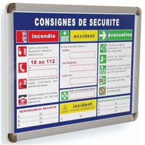 Consigne de sécurité obligatoire format A3 avec cadre finition "Luxe"