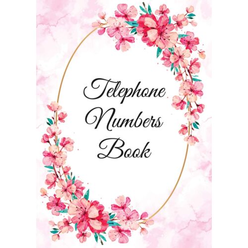 Telephone Numbers Book: A4 Size, Blank Phone Books With Alphabet Tabs Index For Seniors, Floral Japanese Cover