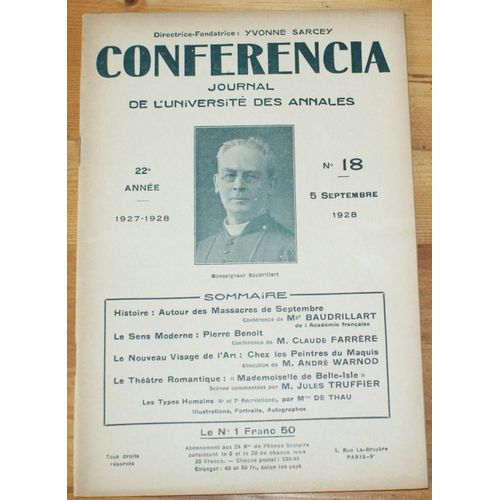 Conferencia 22e Année - 1927-1928 - N°18 Du 5 Septembre 1928