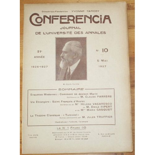 Conferencia 21e Année - 1926-1927 - N°10 Du 5 Mai 1927