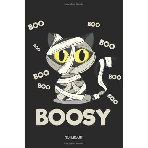 Funny Cute Halloween Boosy Boo Boo Journal Notebook Paperback Souvenir Diary: 100 Blank Ruled Pages 6x9 Inch: Men's Women's Boys Girls Halloween Black Cats Journal Quotes Diary Notebook Graphic Design