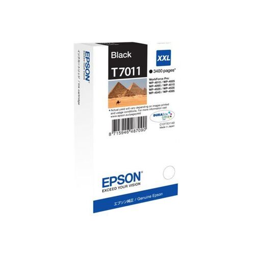 Epson T7011 - Taille XXL - noir - originale - blister - cartouche d'encre - pour WorkForce Pro WP-4015 DN, WP-4095 DN, WP-4515 DN, WP-4525 DNF, WP-4595 DNF