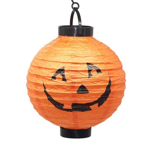 Lanterne LED suspendue en papier avec lumières, décor d'horreur, citrouille, crâne, pour maison, jardin, Halloween