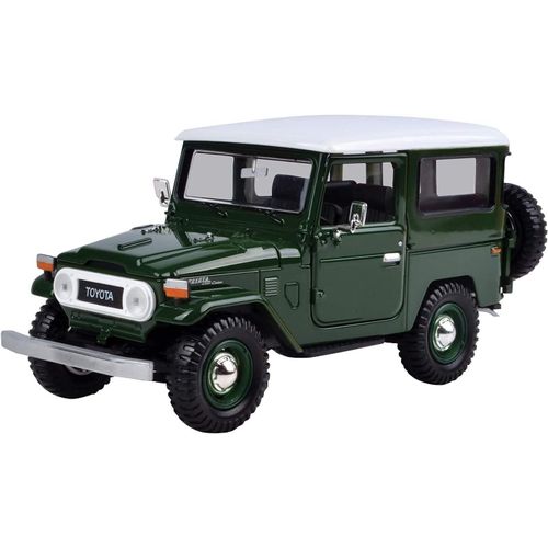 Toyota Fj 40 Soft Top Vert Foncé/Blanc 1/24 Motormax-Motormax