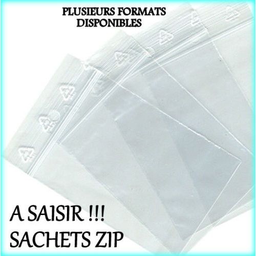1 000 Sachet Plastique 60x80 Zip Bag Transparent Bag Pochon Pochette Pression