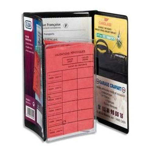 Elba Etuis 3 Volets Multi-Papiers Voiture, 9,5 X 14,5 Cm, En Pvc 30/100e