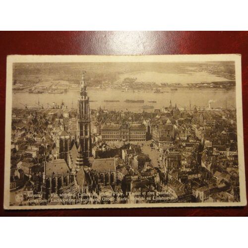 Anvers, Vue Aérienne, Cathédrale, Geand Place, L'escaut Et Rive Gauche