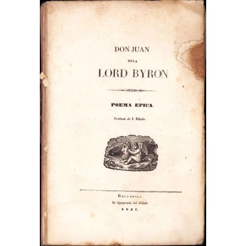 Don Juan Dela Lord Byron Poema Epica (Don Juan - Première Édition Roumaine, 1847)