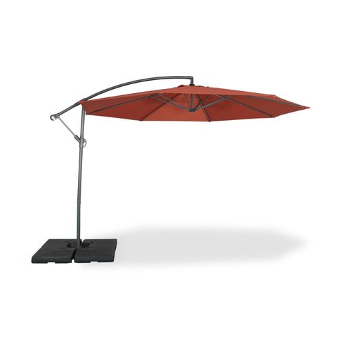 Parasol Déporté Ø350 Cm - Hardelot - Coloris Terracotta Structure Anthracite Manivelle