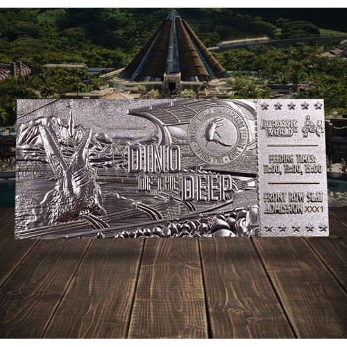 Jurassic World - Mosasaurus - Ticket Plaqué Argent Collector