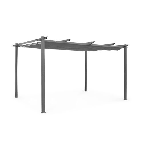 Pergola Aluminium Isla 3x4m Toile Grise Tonnelle Idéale Pour Votre Terrasse Toit