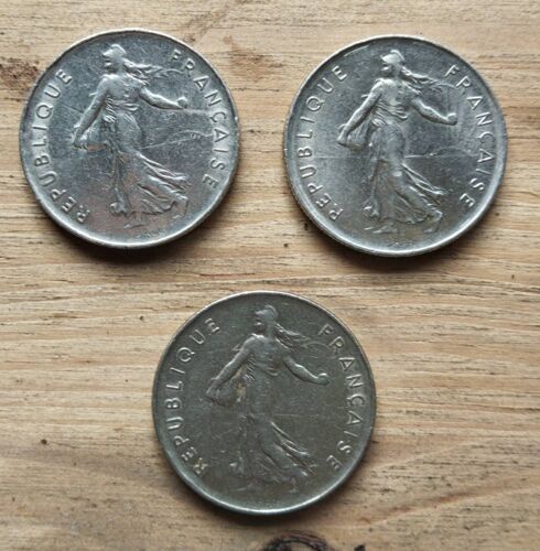 3 Pièces De 5 Francs Semeuse 1973