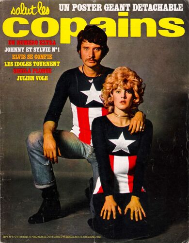 Salut Les Copains  N° 97 : Hallyday Vartan/Anthony/Adamo/Antoine/Claude Francois/Winter/Dutronc/Polnareff/Dani/Jimi Hendrix/Christophe/Sheila/Clerc/Presley/Aufray/Marchal