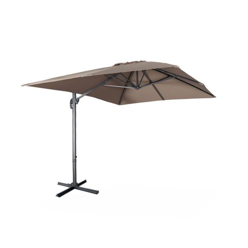Parasol Déporté Rectangulaire 3x4m - Wimereux - Taupe- Parasol Excentré Inclinable Dans 5