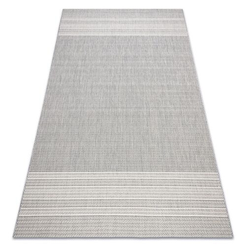 160x230 Cm Tapis Sizal Flat 48829637 Chevrons Gris