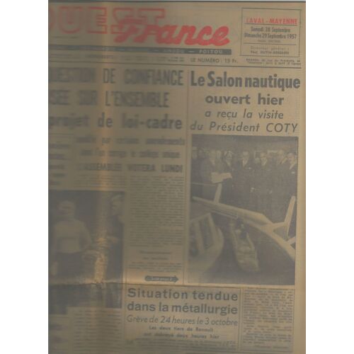 Ouest France 28_29 Septembre 1957