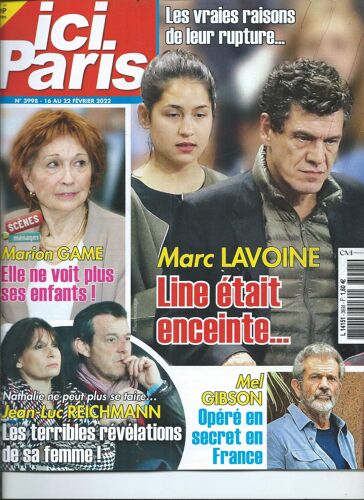 Ici Paris 16/02/2022 Marc Lavoine, Marion Game, Tibz, Noah, Mika, Brigitte Bardot, Darry Cowl, Chris Marques, Stromae, Barbara Pravi, Clara Luciani, Jacques & Thomas Dutronc, Orelsan, Angèle,L. Baffie