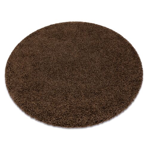 Cercle 80 Cm Tapis Soffi Cercle Shaggy 5cm Marron