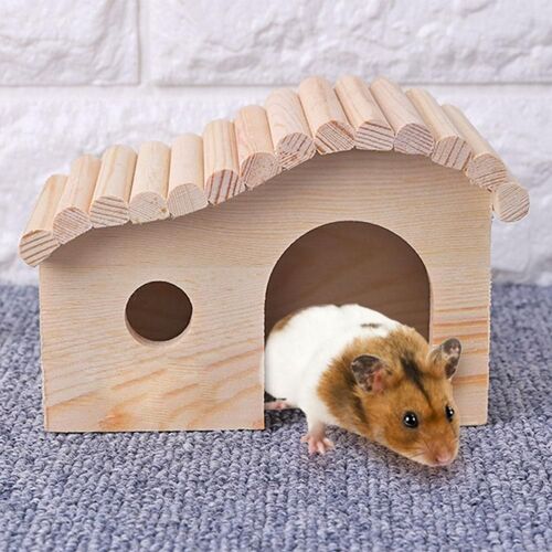 Maison De Nid De Hamster En Bois Durable, Cabane Et Château En Bois Inodore Et Non Toxique, Aire De Jeux Pour Petits Animaux, Jouet À Mâcher, Cage À Hamster