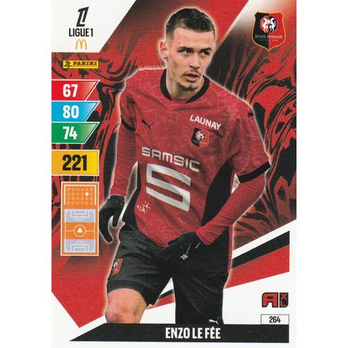 Carte Foot Panini Adrenalyn Xl - N° 264 - Foot 2024 / 2025 - Enzo Le Fee - Rennes