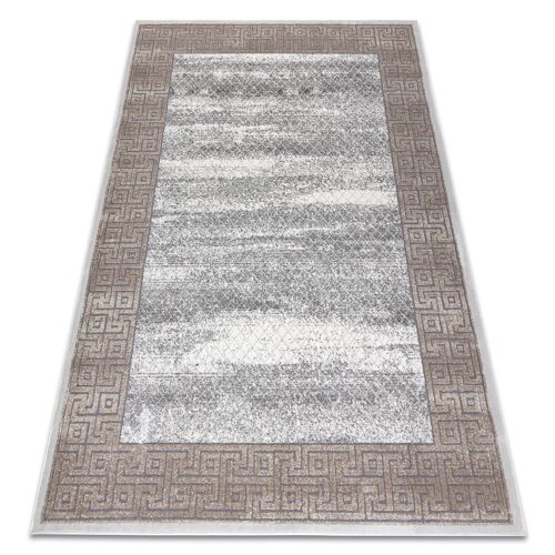 80x150 Cm Tapis Noble Moderne 1512 67 Cadre, Grec Vintage - Structural Deux Niveaux De Molleton Crème / Beige