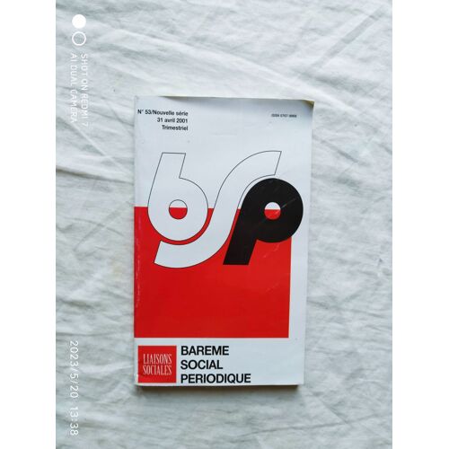 "Barème Social Périodique" N°53 - Nouvelle Série, 31 Avril 2001, Liaison Sociale