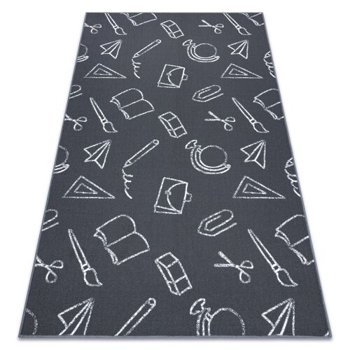 100x200 Cm Moquette Pour Enfants School École Gris