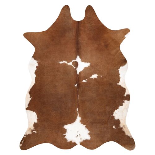 155x195 Cm Tapis Imitation Peau De Vache, Vache G5070-2, Marron Cuir