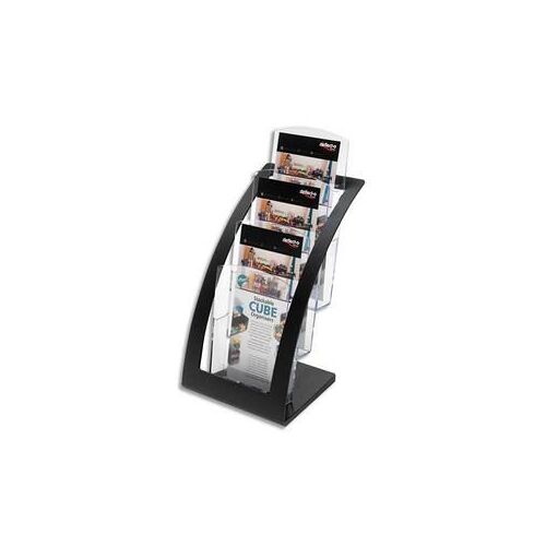 Deflecto Porte-Brochures 3 Compart. 1/3 A4 Contemporary+Porte Cartes L17,1xh34,9xp15,6 Cm Transparent