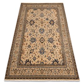 160x230 Cm Tapis Keshan Franges, Oriental Classique 7521/53555 Beige / Bleu Foncé