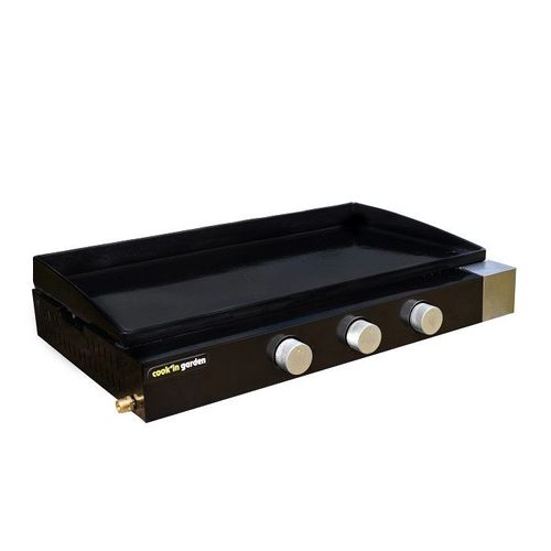 Plancha gaz à poser "Finesta 3" - 3 brûleurs - 7.05 kW - 79 x 52 x 18 cm - Fonte émaillée