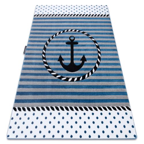 160x220 Cm Tapis Petit Marine Ancre Mer Bleu