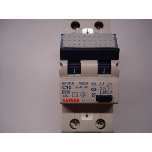 GEWISS GW 94126 Disjoncteur Differentiel 2P C 10A 30MA AC