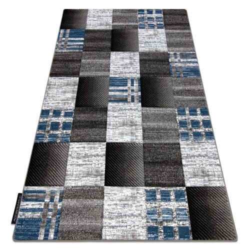 180x270 Cm Tapis Alter Siena Carrés Treillis Bleu