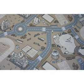 200x300 Cm Tapis - Moquette Antidérapant Pour Enfants Street Rue Beige