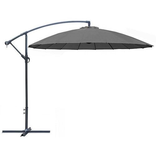 Parasol Déporté Pagode - Diamètre 300 Cm - Aluminium - Toile Grise