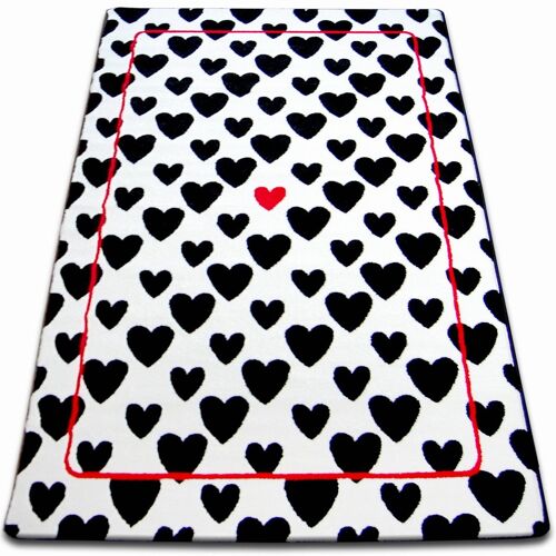 180x270 Cm Tapis Sketch - F755 Crème Et Blanc - C?urs