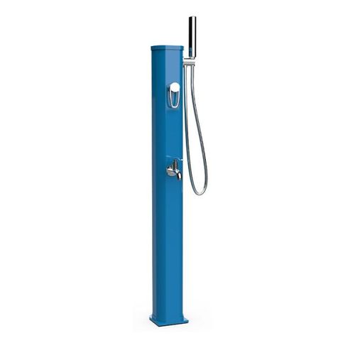 Douche Solaire Extérieur Jolly Go Formidra 20L 24x26x120cm Aluminium - Douchette Amovible, Mitigeur et Rince Pieds 24x26x120cm