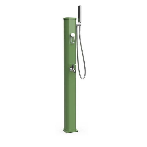Douche Solaire Extérieur Jolly Go Formidra 20L 24x26x120cm - Aluminium - Douchette Amovible, Mitigeur et Rince Pieds