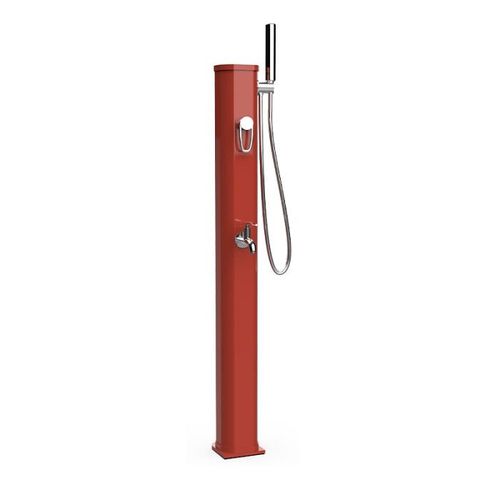 Douche Solaire Extérieur Jolly Go Formidra 20L Aluminium - 24x26x120cm - Douchette Amovible, Mitigeur et Rince Pieds