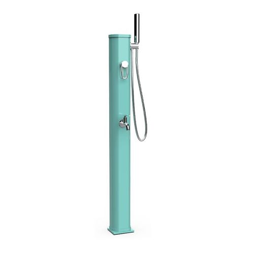 Douche Solaire Extérieur Jolly Go Formidra 20L 24x26x120cm Aluminium - Douchette Amovible, Mitigeur et Rince Pieds