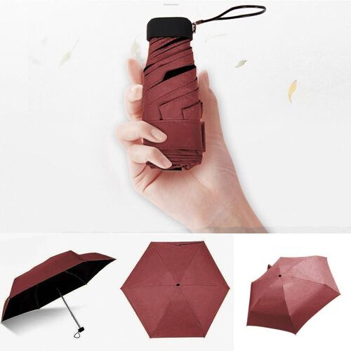 Parapluie de pluie de soleil pour femmes, plat et léger, Parasol pliant, Mini parapluie de petite taille, facile à ranger