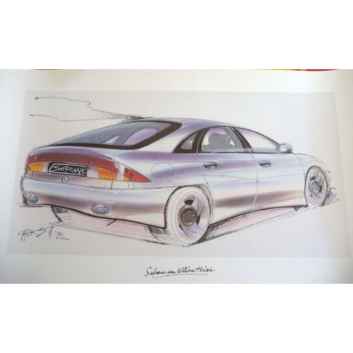 Lithographie Voiture Safrane Par,Fosco Et Hirsch 3 Ex