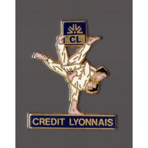 Pin's Banque Crédit Lyonnais - Judo (Zamac Signé Decat Paris)