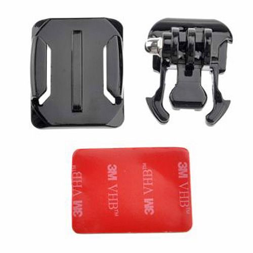 Monture Fixation Casque Courbé + Bande Adhésif 3M pour Caméra GoPro Hero
