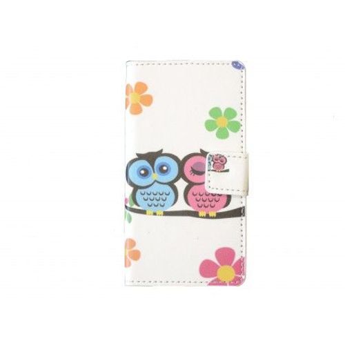Pochette Pour Sony Xperia Z3 Compact Hiboux + Film Protection Écran