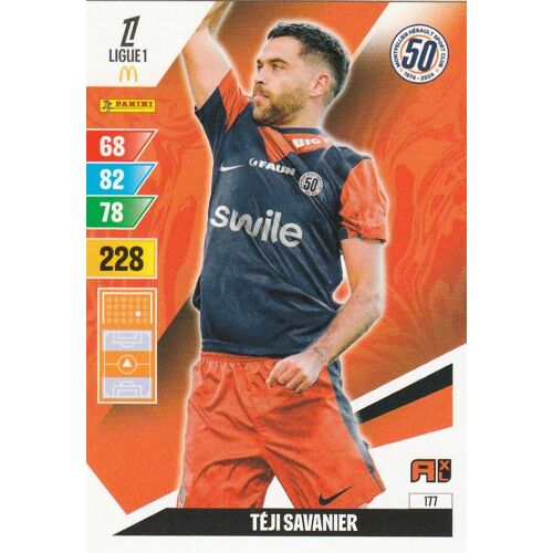 Carte Foot Panini Adrenalyn Xl - N° 177 - Foot 2024 / 2025 - Teji Savanier - Montpellier
